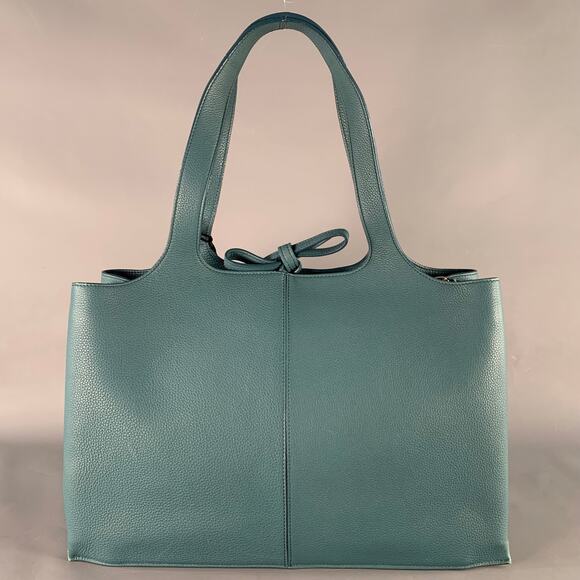 CELINE Blue Pebble Grain Leather Medium Trifold Tote Handbag - Picture 4 of 13